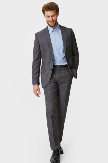 Men - Mix-and-match suit trousers - regular fit - Italian yarn - check - dark gray