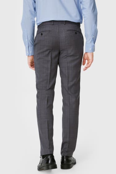 Hommes - Pantalon de costume - regular fit - fil italien - à carreaux - gris foncé