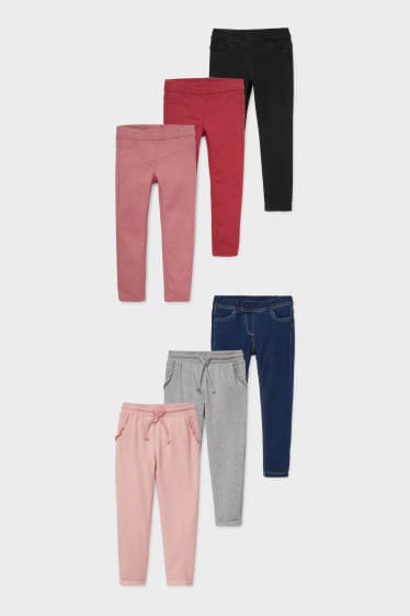 Enfants - Lot de 6 - jean et pantalon de jogging - rose