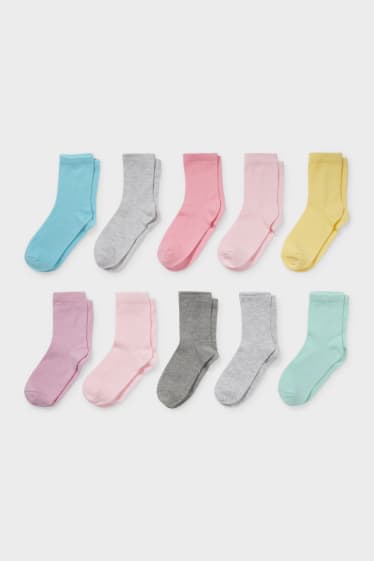 Kinder - Multipack 10er - Socken - rosa / türkis