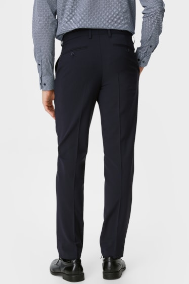 Hommes - Pantalon de costume - regular fit - Flex - laine mélangée - LYCRA® - bleu foncé
