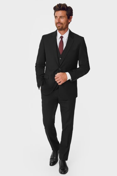 Hommes - Pantalon de costume - slim fit - noir