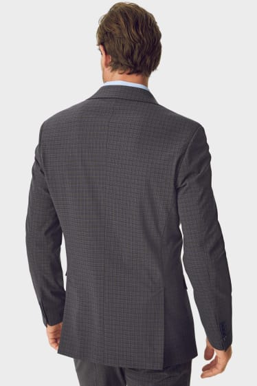 Men - Mix-and-match tailored jacket - slim fit - flex - check - gray