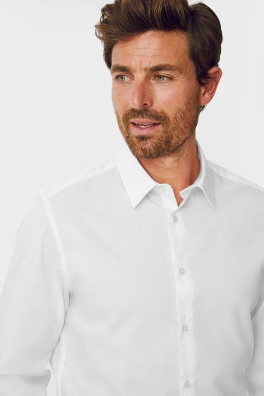 Herren - Businesshemd - Slim Fit - extra lange Ärmel - bügelleicht - weiss