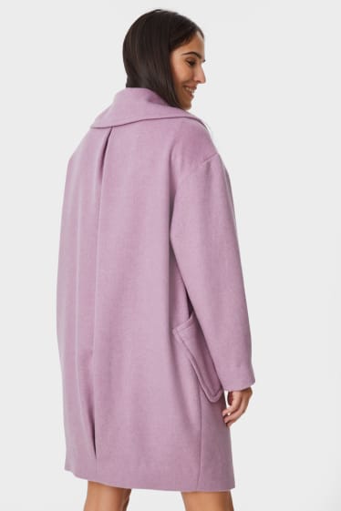 Women - Cocoon coat - light violet