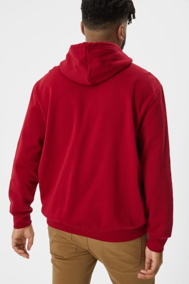 Hombre - Sudadera con capucha - rojo oscuro