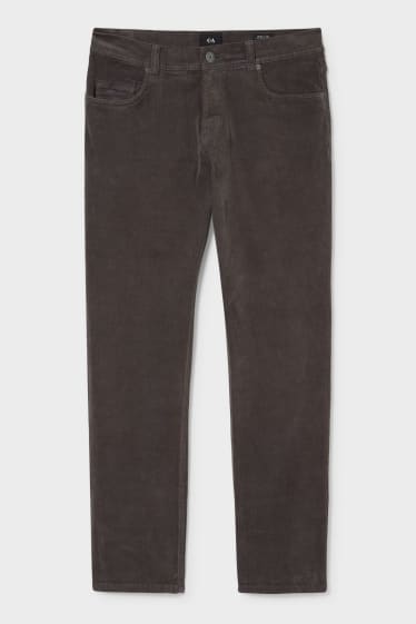 Heren - Corduroy broek - regular fit - donkergrijs