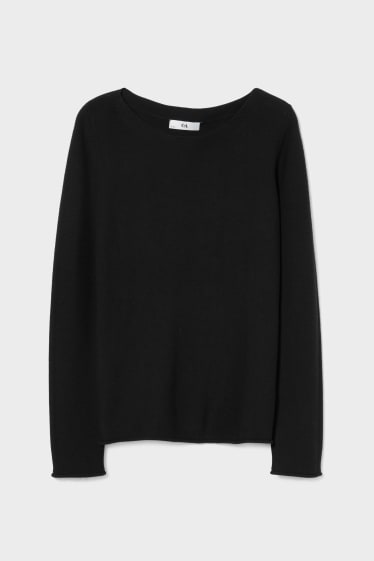 Damen - Basic-Pullover - schwarz