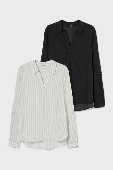 Donna - Confezione da 2 - blusa - bianco / nero