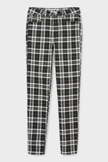 Ados & jeunes adultes - CLOCKHOUSE - pantalon de toile - skinny fit - à carreaux - noir / blanc