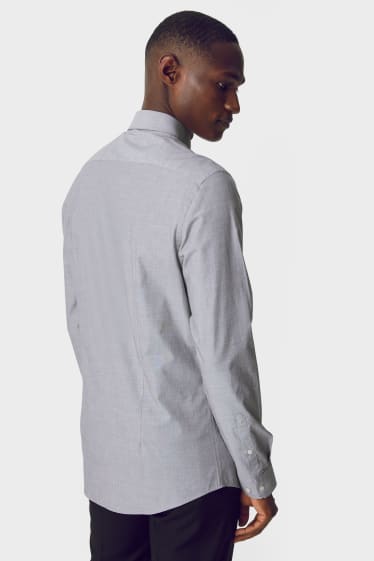 Men - Business shirt - slim fit - Kent collar - easy-iron - light gray