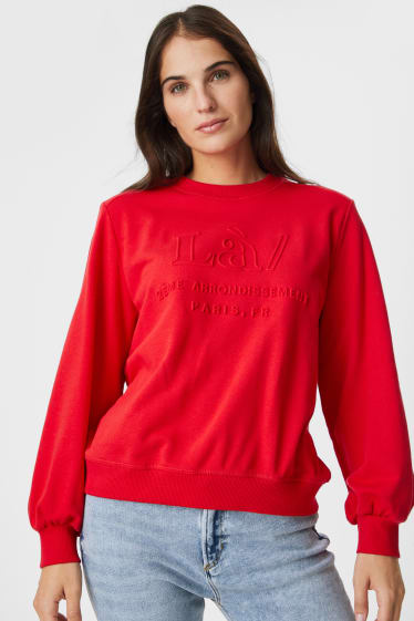 Femei - Bluză de molton - roșu