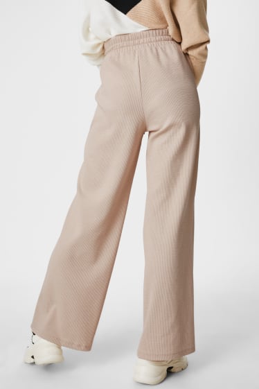 Donna - Pantaloni in jersey - palazzo - beige