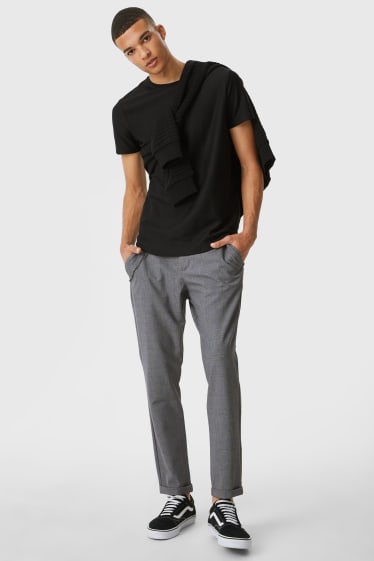 Men - CLOCKHOUSE - chinos - slim fit - check - gray