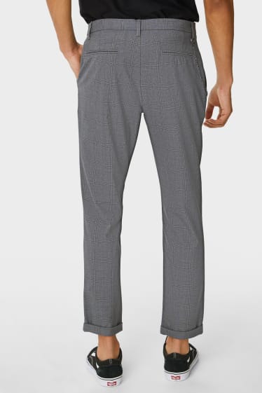 Men - CLOCKHOUSE - chinos - slim fit - check - gray
