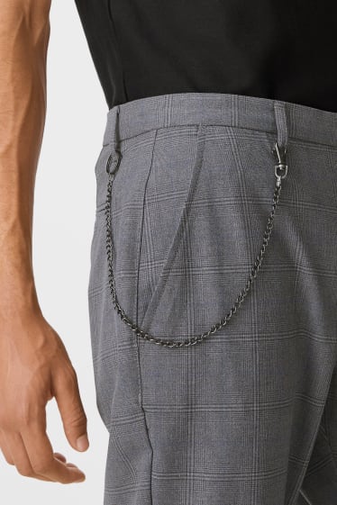 Men - CLOCKHOUSE - chinos - slim fit - check - gray