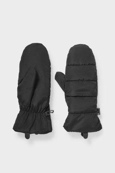 Women - Quilted mittens  - black