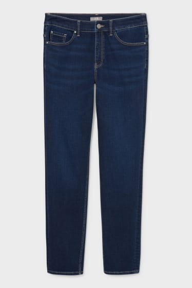Damen - Slim Jeans - Mid Waist - dunkeljeansblau