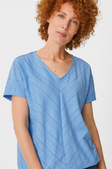 Damen - T-Shirt - hellblau