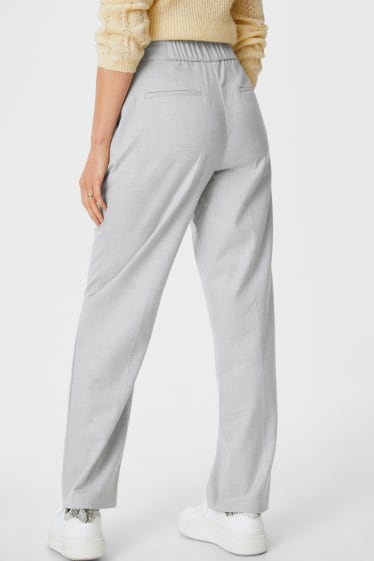 Donna - Pantaloni business - straight fit - grigio chiaro melange