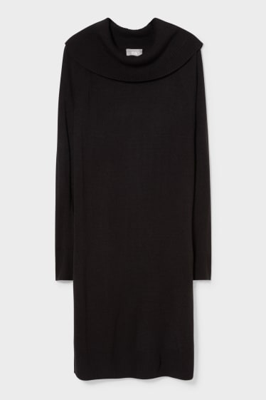 Women - Knitted dress - black