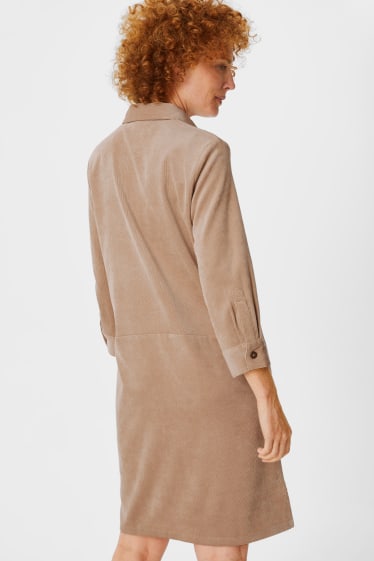 Women - Corduroy dress - beige