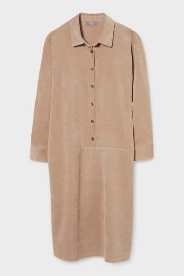 Women - Corduroy dress - beige