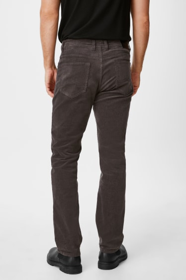 Heren - Corduroy broek - regular fit - donkergrijs