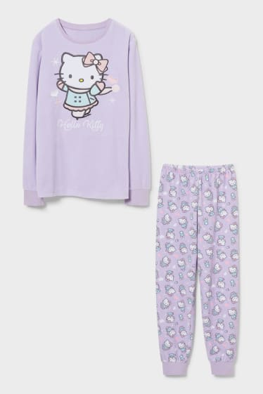 Kinderen - Hello Kitty - pyjama - 2-delig - lila