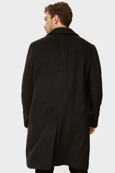 Men - Coat - check - dark brown