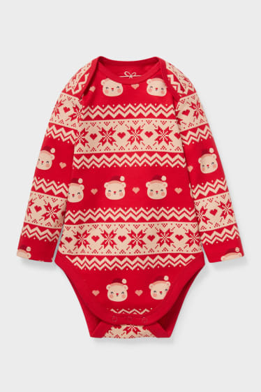 Babies - Christmas baby bodysuit - red