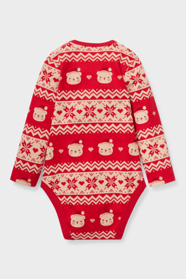 Babies - Christmas baby bodysuit - red