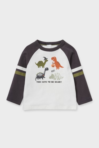 Bebés - Dinosaurios - camiseta de manga larga para bebé - blanco