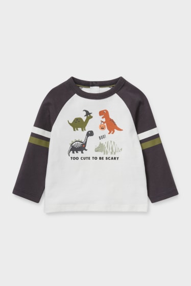 Babys - Dino - Baby-Langarmshirt - weiß