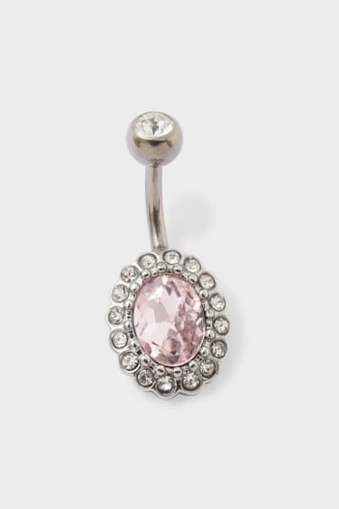 Women - SIX - navel piercing - silver-plated - 8 mm - silver