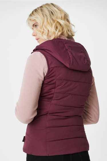 Women - Quilted gilet with hood - THERMOLITE® - purple