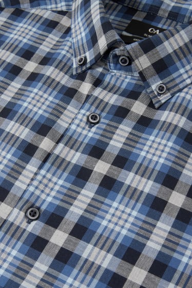 Uomo - Camicia business - slim fit - button down - blu  / blu scuro