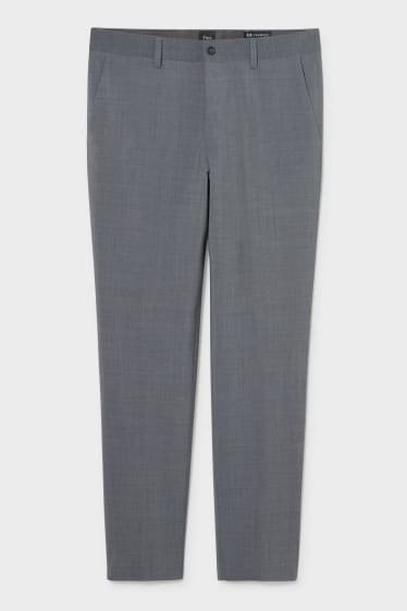 Men - Mix-and-match suit trousers - regular fit - flex - wool blend - LYCRA® - gray-melange