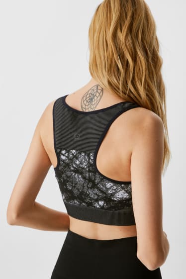 Women - Sports bra - seamless - black