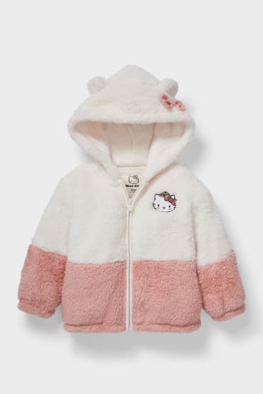 Kinderen - Hello Kitty - fleecevest met capuchon - crème wit