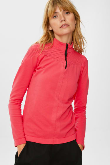 Damen - Funktions-Langarmshirt - 4 Way Stretch - pink