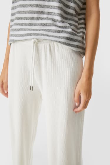 Women - Jersey trousers - palazzo - white