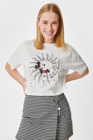 Dames - CLOCKHOUSE - T-shirt - Mickey Mouse - wit