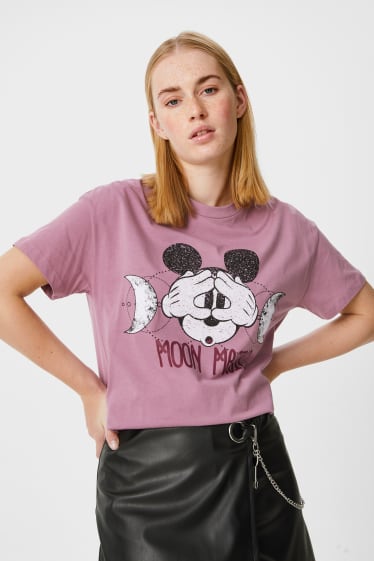 Tieners & jongvolwassenen - CLOCKHOUSE - T-shirt - Mickey Mouse - donker rose