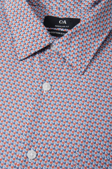 Herren - Businesshemd - Regular Fit - Kent - bügelleicht - rot / blau