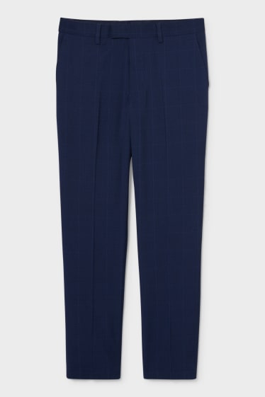 Hommes - Pantalon à coordonner - regular fit - Stretch - à carreaux - bleu foncé