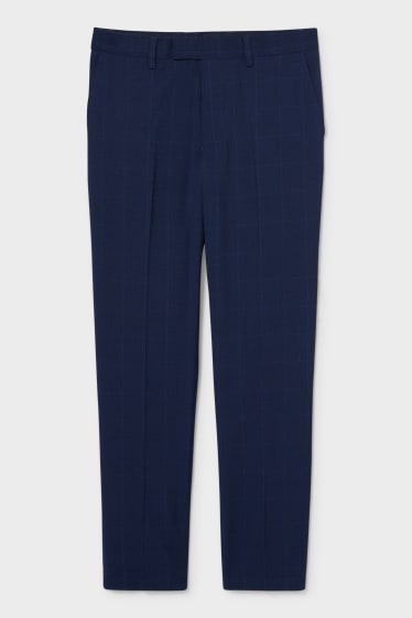 Men - Mix-and-match suit trousers - regular fit - stretch - check - dark blue