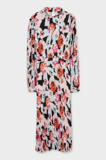 Femmes - Robe plissée - motif fleuri - coloré