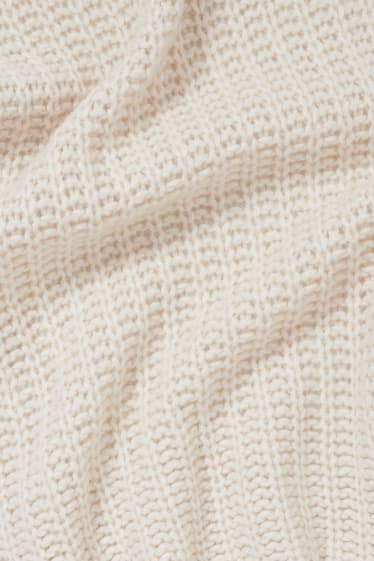 Donna - Sciarpa con frange con percentuale di cashmere - beige melange