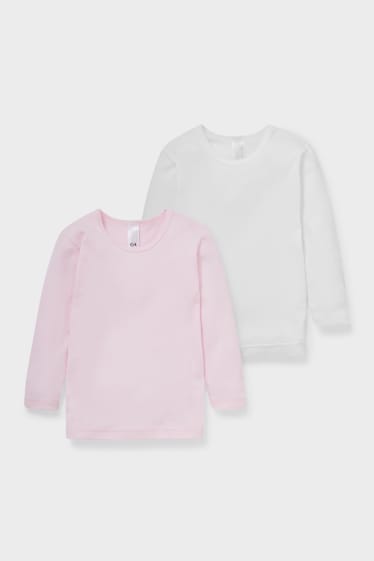 Kinder - Multipack 2er - Unterhemd - weiß / rosa